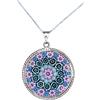 LE GEMME DI VENEZIA Collana per Donna Con Pendente Murrina Milefiori Venezia In Vetro Originale Di Murano E Argento 925 (COLORE 1)