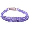 Jaipur Gems Mart Bracciale con pietre preziose naturali di tanzanite AAA | Perline rondelle sfaccettate da 2,5 a 4 mm lunghezza 7 pollici | bracciale rifinito in colore blu | bracciale con 4 linee di tanzanite