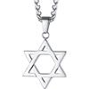FaithHeart Esagramma Collana Uomo Acciaio Stella di David Collana Ciondolo Geometria Sacra Medaglia Geometrica Impermeabile Non Sbiadisce Collana Uomo Argento Amuleto Alta Qualità