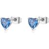 S'Agapõ Orecchini Donna, Orecchini a Lobo in Acciaio e Zirconi con Simbolo Cuore | Collezione Dazzly - SDZ99