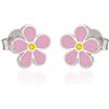 Sakrami Orecchini in Argento 925 con Fiore Smaltato - Kids Collection + Confezione Regalo Personalizzata - Gioielli per Bambini, Ragazze - Idea Regalo per Nascita, Battesimo, Comunione, Compleanno