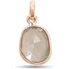HIMALYA QUARTZ Ciondolo minimalista in argento sterling 925 con pietra di luna (grigia), taglio a rosa sfaccettato, forma libera, forme assortite, per donna, in oro rosa.
