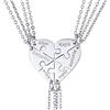 U7 Collana Puzzle Personalizzata 6 Pezzi Collana per Famiglia Coppia Amici BBF Ciondolo Cuore Personalizzato Catena Regolabile 40+5 cm Acciaio Inossidabile Regalo per Donna Natale Anniversario