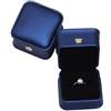 EURDFHY porta anelli Scatola portaoggetti for anelli in pelle PU con trafilatura a filo, bottone a corona, for gioielli, fibbia e borchie wedding(Blue)
