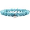 KARDINAL WEIST acquamarina bracciale, perle di gemma, gioielli per uomo e donna, chakra - fortuna - amicizia (M, acquamarina)