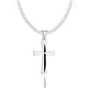 ZELYA Collana con croce in argento Sterling 925 per ragazze e ragazzi - catena da 45-60 cm con croce, collana per prima comunione e battesimo, confezione regalo con incisione, 45 cm, Argento, Non è