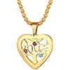 Suplight Collana Donna Oro con Albero della Vita Cuore Collana Personalizzata con Pietra di Nascita e Nome in Acciaio Inossidabile Regalo Donna e Ragazza