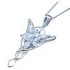 Huadafun Arwen Evenstar Collana a ciondolo con Princess Box S925 Sterling Silver Lord of the Ring Hobbit Aragorn Collana Elvish Elvish gioielli il regalo perfetto per le donne