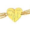 Suplight Collana Donna Personalizzata a Cuore Divisio con Nome in 4 pezzi collana oro donna Acciaio Inossidabile Collana Puzzle collana amica famiglia personalizzata Regalo Natale San Valentino