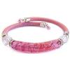 VENEZIA CLASSICA - Bracciale da Donna con perla Tubetto in Vetro di Murano Originale e vera pelle Toscana, con foglia in oro 24kt o argento, Made in Italy certificato (rosa)
