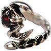 ForFox Anello Scorpione in Argento Sterling 925 con Pietra Rossa per Uomo Donna Aperto Regolabile