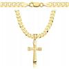 AMAR OPRAVA Collana da Uomo in Oro 585 e Argento Sterling 925 - Catena Con Croce Massiccio 5 mm - 50 cm