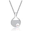 Helen de Lete S925 - Collana in argento sterling con racchetta da pingpong