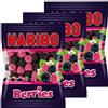 Haribo Berries, Caramelle Gommose alla Frutta, Dolciumi, 3 Sacchetti da 200g