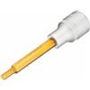 HAZET Inserto per chiave a bussola 986L-5, interno esagonale 5 mm, cavo quadrato da 1/2, rivestimento TiN, lunghezza 100 mm, DIN 7422, prodotto in Germania