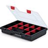 Kistenberg Nor 40 KNO40307 - Cassetta degli attrezzi con 10 scomparti estraibili, coperchio trasparente, 390 x 290 x 65 mm