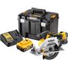 DEWALT Sega circolare 165 mm XR 18 V DEWALT + 2 batterie 5 Ah + scatola Tstak - DCS565P2-QW