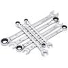 SATA ST08043U - Set di chiavi a cricchetto combinate metriche professionali 120P, lucidate, con arco oscillante a 3 gradi, dimensioni 8-18 mm, con rack