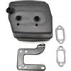 UYTGFO Adatto for motoseghe Husqvarna 61 66 162 266 268 272 503476901 503406402 Silenziatore di scarico for motosega con piastra di guarnizione di supporto