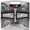 Performance Tool W1093 SAE and Metric Set | Premium Mirror Polished Chrome Vanadium Steel| Large Size Organizer Tray| Stubby & Standard Combination Wrenches | 28-Piece