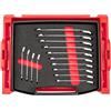 TEKTON Set di chiavi combinate a cricchetto reversibili a 12 punti con cassetto superiore aperto e rack, 14 pezzi (6-19 mm) | OLB94204