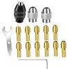 DBEIXIWEI Set di 16 pinze in ottone senza chiave per mandrino per trapano per mandrino da 1/32 a 1/8 gambo compatibile con utensili rotanti Dremel