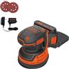 BLACK+DECKER Levigatrice orbitale 20 V MAX, senza fili, 12.000 OPM, 2 fogli di carta vetrata, batteria e caricabatterie inclusi (BDCRO20C)