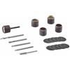 Dremel 733-01 Kit di accessori per utensili rotanti, set da 20 pezzi per intaglio in legno, include nastri abrasivi, punte per intaglio e mandrino, ideale per levigare e intaglio applicazioni, blu