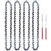 BUYTUS Set di motoseghe in acciaio mini da 8 pollici, catene semi-scalpello 1/4, 47 maglie trasmissione, calibro .043, parti for il taglio del legno for seghe elettriche(Set 3)
