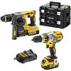 DeWalt Kit Wireless Trapano percussione + Tassellatore SDS Plus DCK220P2T-IT