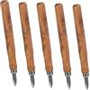 COHEALI 5 Pezzi per Intaglio Legno con Manico in Legno Lame Doppia Bisellatura per Marcatura Precisa Strumenti Manuali Resistenti e Confortevoli per Incisioni Artigianali