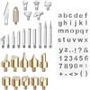 Pongnas Kit Pirografia a Legna, 26 Punte Pirografiche per Intaglio di Legno e Pelle con 2 Stencil Lettere Numeri Simboli, Resistente Al Rame Leggero e Durevole