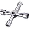 WILLBOND 4 vie Multifunzione Utilities Chiave per Elettrico Acqua Gas Meter Box Armadio Aperto Chiave (Argento)