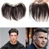 GGAUBAIFI Parrucchino per capelli veri da uomo, sostituzione dell'attaccatura dei capelli sulla fronte dei capelli umani per uomo Topper per capelli sulla fronte senza(6,3 x 0,59 pollici) (Nero)