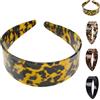 Auriiktch Wide Tortoise Shell Headband with Teeth Grip - Premium Tortoise Headbands for Women - Thick Non Slip Flexible Resin Hair Band for Daily Commute & Styling (Yellow Tortoiseshell)