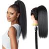 Ser Mulher Brianna Extension Coda Di Cavallo con Laccio, Capelli Lisci 70 e 50cm. Facile e Veloce da Applicare. (1 Nero, 50cm)