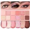 Generic Palette di ombretti, 12 colori opachi e brillanti, set di trucco con specchio, formula altamente pigmentata a lunga durata per uso quotidiano e uso professionale