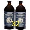 Marius Fabre - Sapone di Marsiglia Nero all'olio di oliva, Confezione da 2 flaconi: 2 x 1l