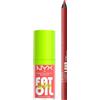 NYX Professional Makeup Fat Oil Lip Drip Gloss Labbra Idratante Colore Chillin' Like a Villian 4,8ml + Line Loud Matita Labbra Cremosa 32 Sassy