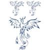 Generic 5 PCS Temporary Tattoos Adesivo Per Tatuaggio A Forma Di Fenice A Base Di Erbe, Per Braccio, Polpaccio, Sexy, Schiena, Uomo, Non Riflettente