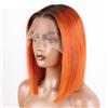 Generic Parrucche Per Capelli Umani Remy Hair Short Bob Ombre Parrucca Bionda Parrucca Bob Diritta 13X6X1 Parrucche Anteriori In Pizzo Per Le Donne