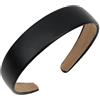 Semato Cerchietto nero in pelle PU da 2,5 cm, per donne e ragazze, fascia antiscivolo per capelli, accessori per capelli