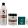 RR Set maschera capelli ristrutturante e Shampoo PROFESSIONALE capelli con argan e cheratina per capelli idrata e rigenera, trattamento capelli danneggiati professionale + 2 fiale ristrutturanti