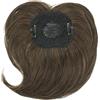 IMISSU Clip in Toupees Parrucchino Estensione dei capelli Toupee Topper Wiglet Top Capelli sottili per una lieve perdita di capelli Volume Unisex (Misto Marrone)