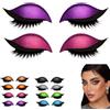 Yaepoip 2 Pairs Lazy Eye Shadow Eyelash Patch, Eyeshadow and lash Sticker, 2-in-1 Reusable Eye Makeup Stickers with False Lashes & Shadow (Purple+Pink)