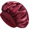 Doitory Cuffia in raso per dormire, a doppio strato, in seta, per uomini e donne, morbida fodera in raso, per capelli naturali e ricci (rosso)