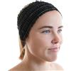 Generisch 100 fasce monouso per capelli elastici per spa, salone e trucco, confezione singola, colore nero