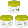 Deliplus - Set di 3 creme per il corpo con olio d'oliva, per tutti i tipi di pelle, confezione da 3 barattoli da 250 ml