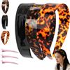 EastHedge Cerchietto Tartarugato Largo,Cerchietto Capelli Donna Tartarugato,Fascia Per Capelli In Tartaruga Anni 2000, Fasce Per Capelli Versatili Antiscivolo In Acetato Retrò In Plastica Da 1,5 Pollici (A+B+C)