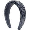 LEEMASING Cerchietto per capelli alla moda barocco con strass, ampio, per ragazze, matrimonio, compleanno, San Valentino, festa (nero)